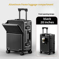 Frame Luggage, Front Open Lid Luggage, 20 Inch 24 Inch Large Capacity, TSA Lock, Universal Wheel Aluminum Frame Luggage, Sturdy And Durable Bag Set